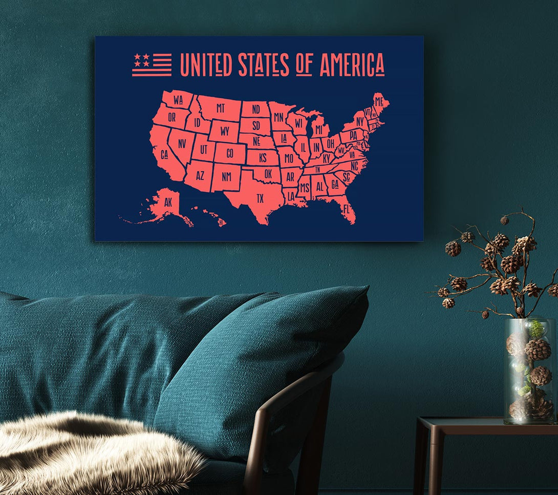  A Canvas Print of States Of America 1 Canvas Art