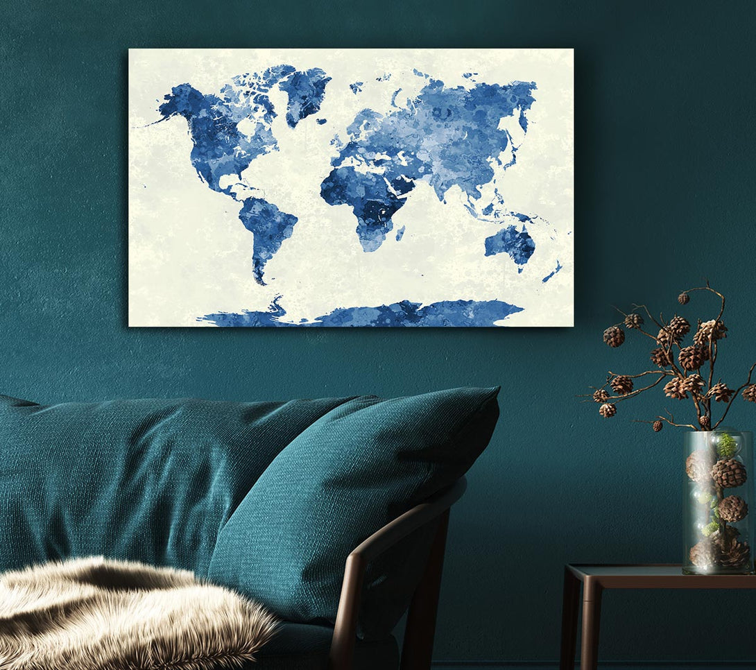  A Canvas Print of Map Of The World 4 Canvas Print
