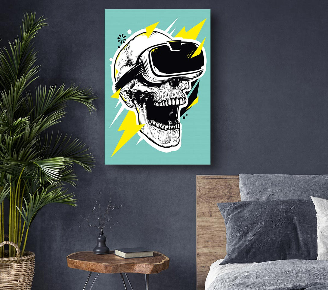  A Canvas Print of Video Game Shocked Skull Canvas Wall Art