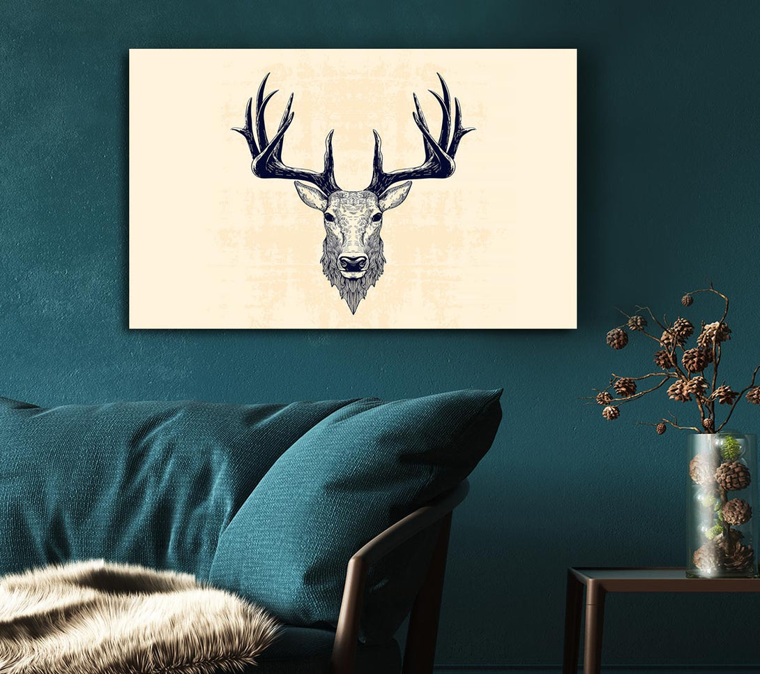  A Canvas Print of Stag Head Canvas Wall Art