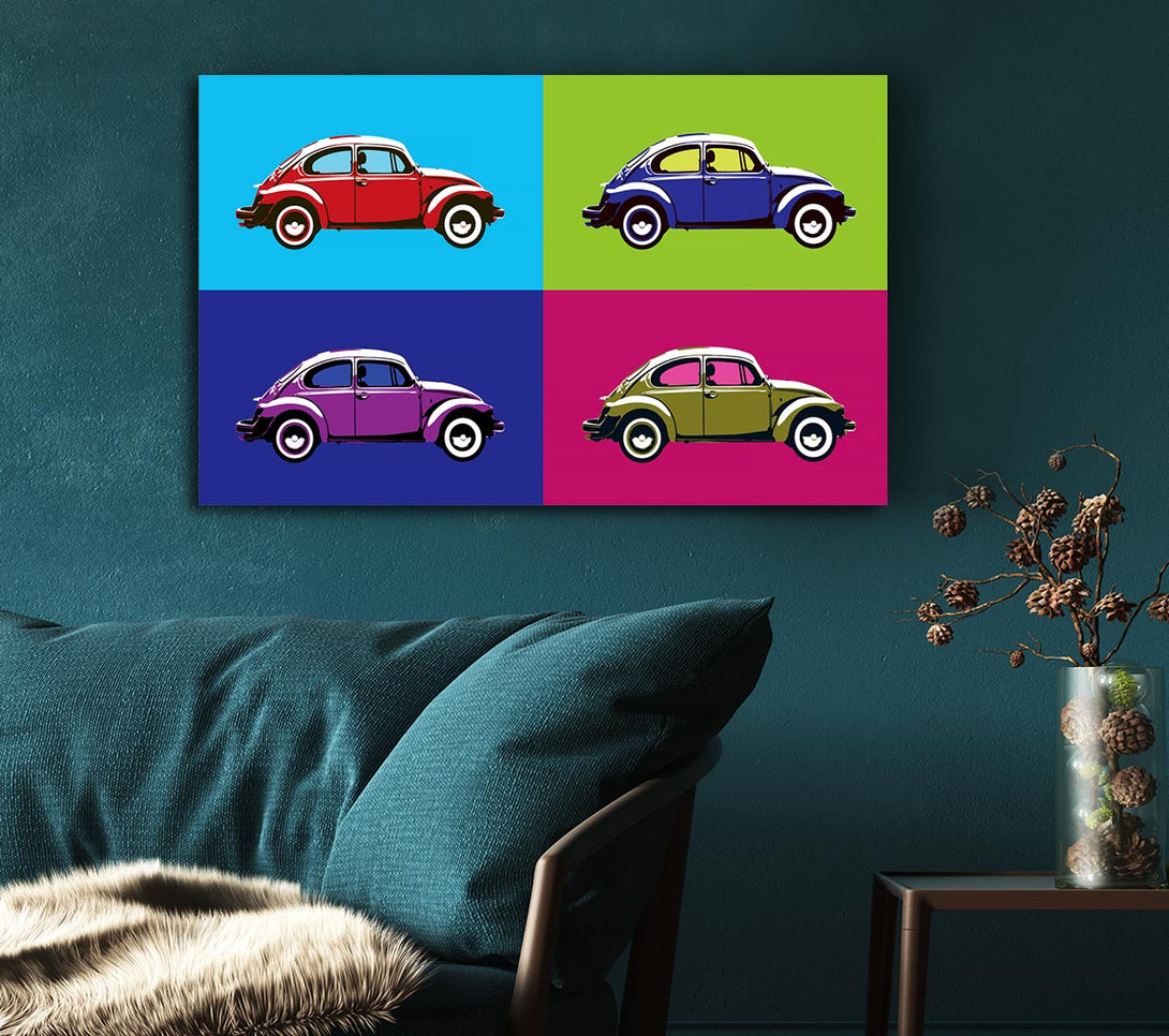  A Canvas Print of Beetle Pop Art Canvas Print
