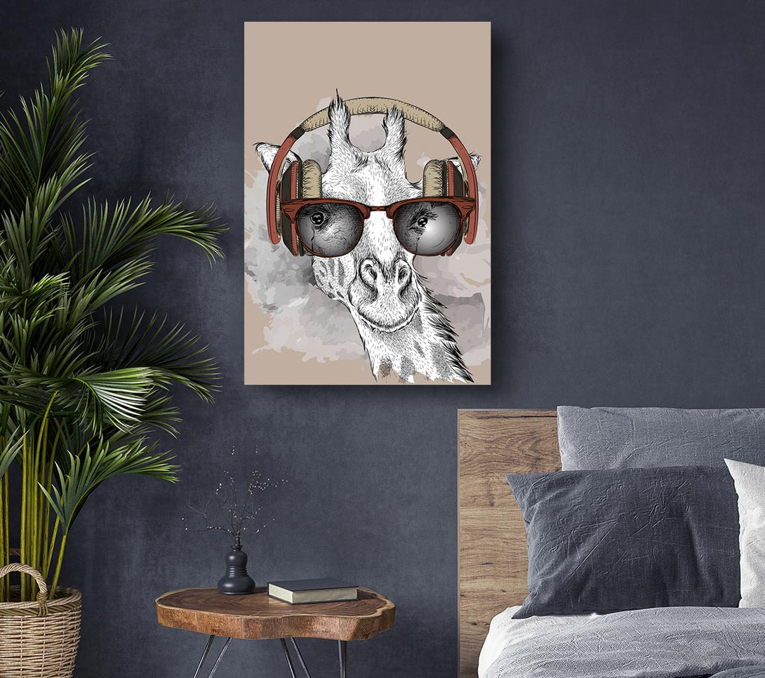  A Canvas Print of Funky Giraffe Canvas Wall Art