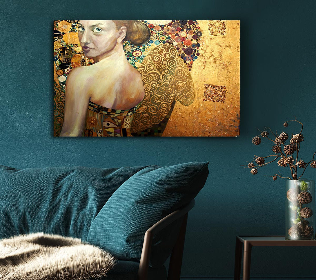  A Canvas Print of Klimt Golden Canvas Wall Art