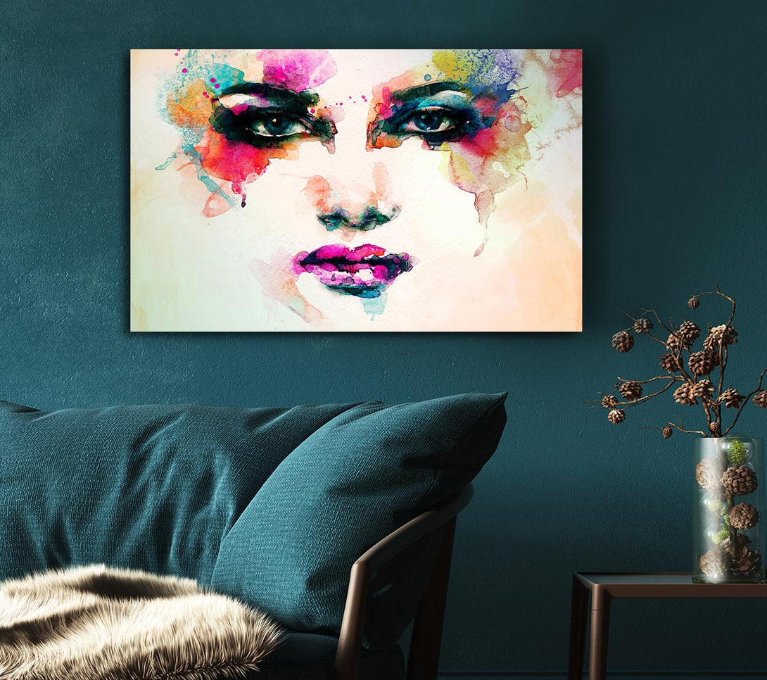  A Canvas Print of Rainbow Face Canvas Print