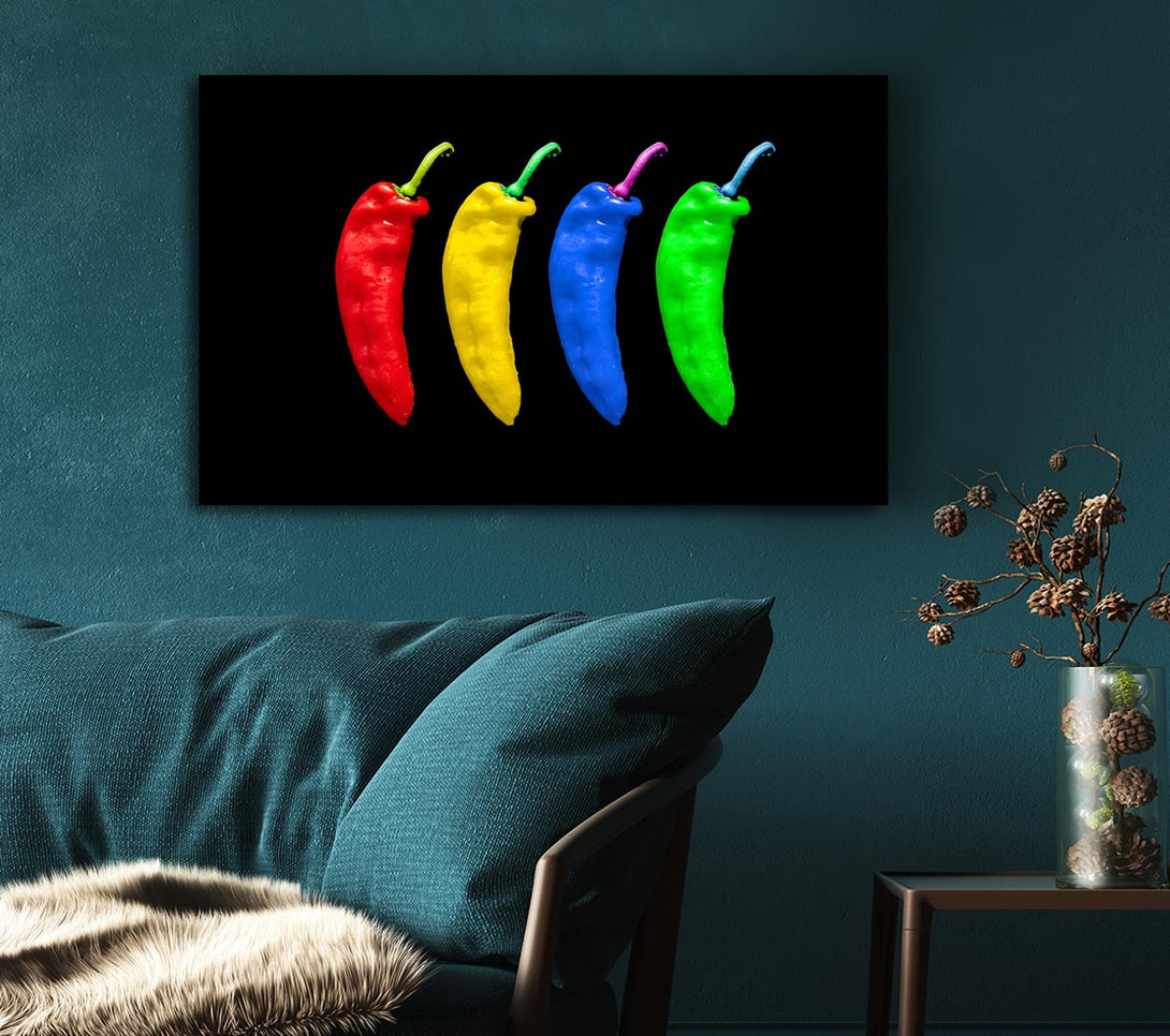  A Canvas Print of Vivid Chilis Canvas Print