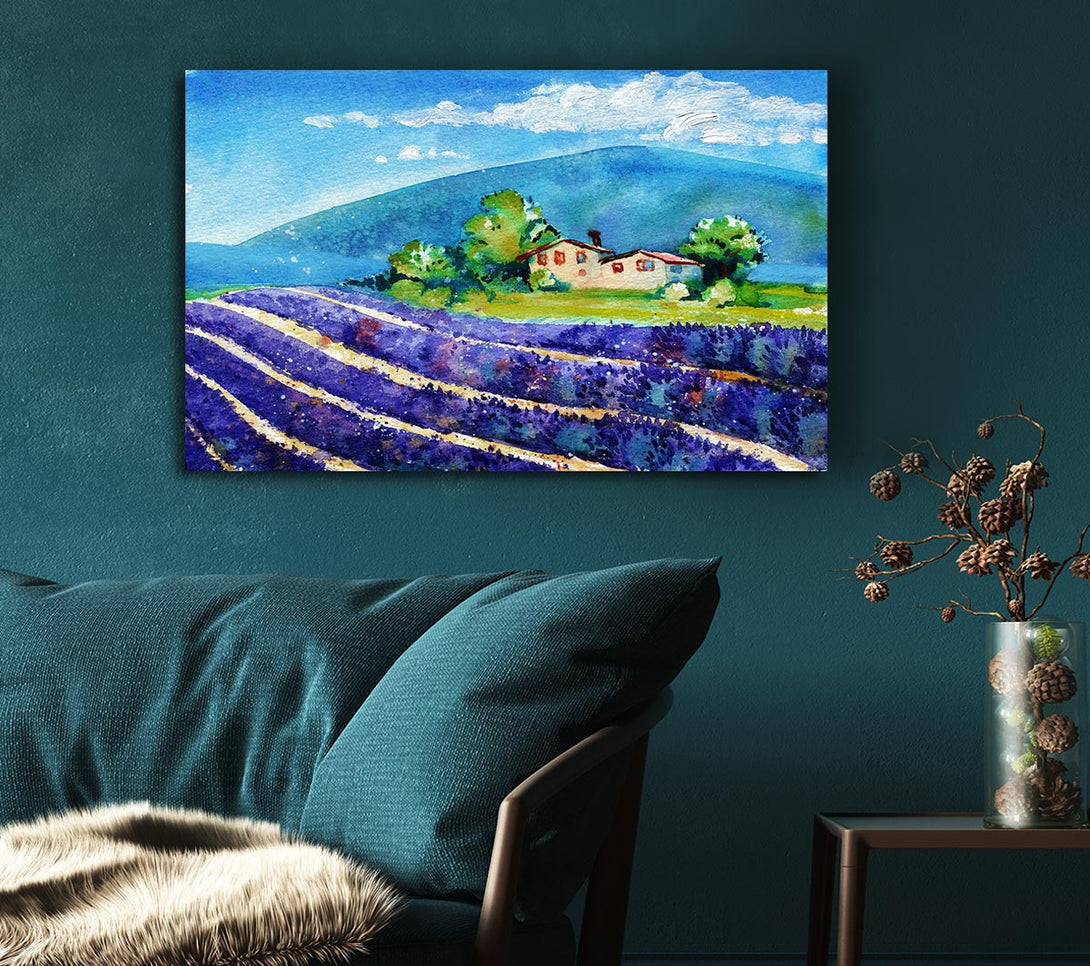  A Canvas Print of Lavender Fields In France Canvas Wall Art