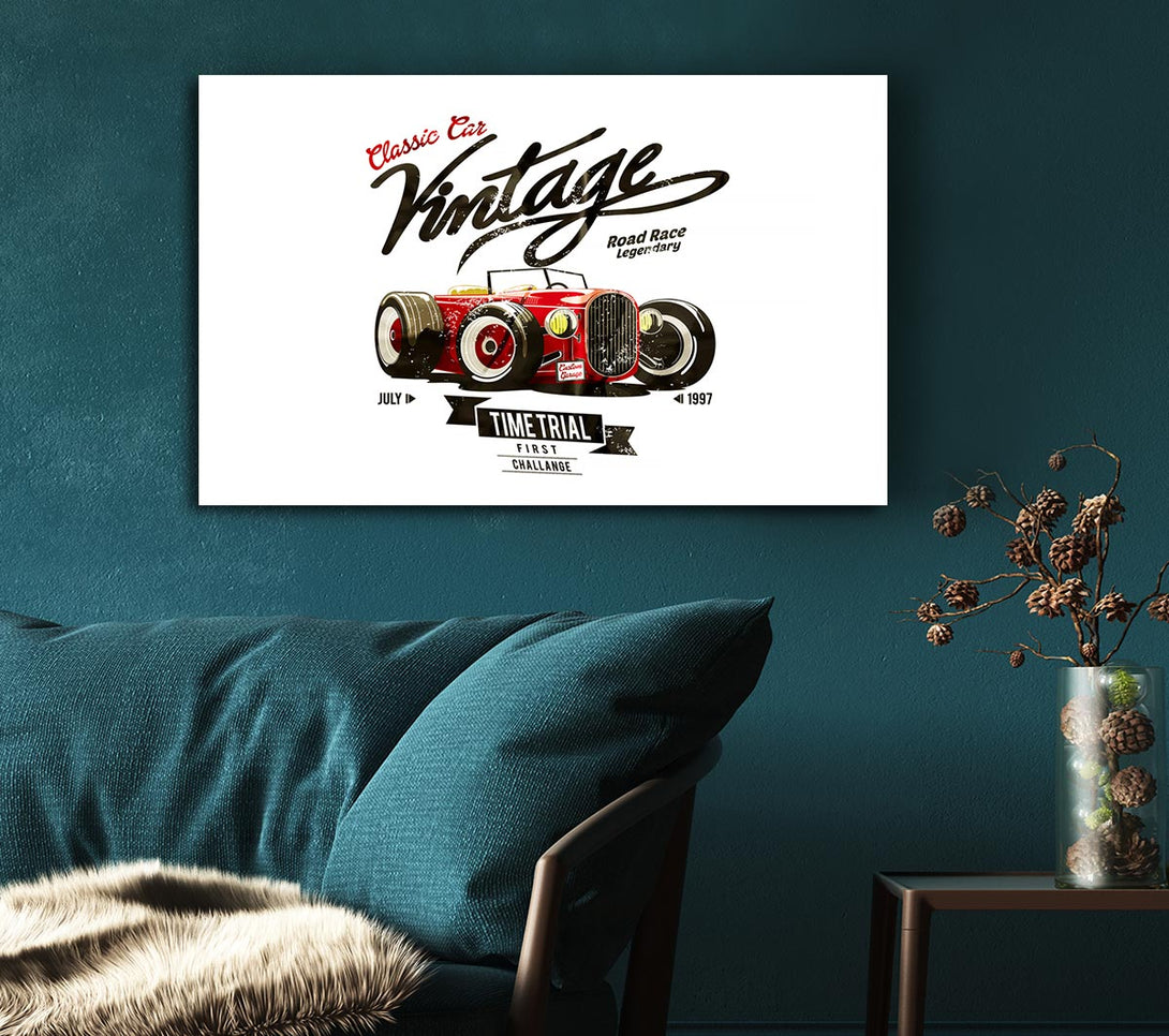  A Canvas Print of Vintage Road Race Canvas Wall Art