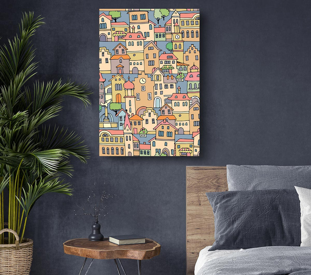  A Canvas Print of Town Houses Canvas Print