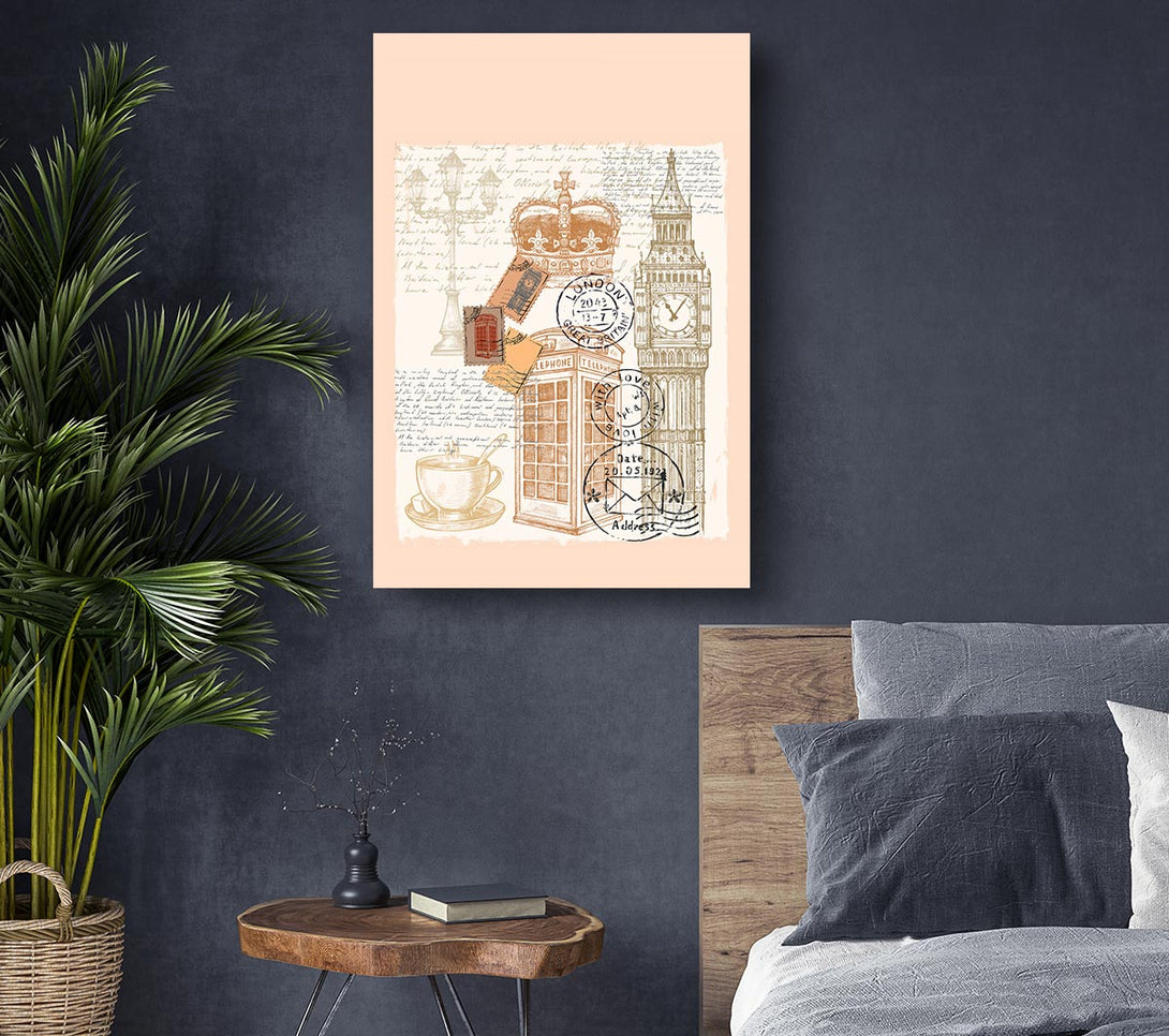  A Canvas Print of Passport Stamps Canvas Print