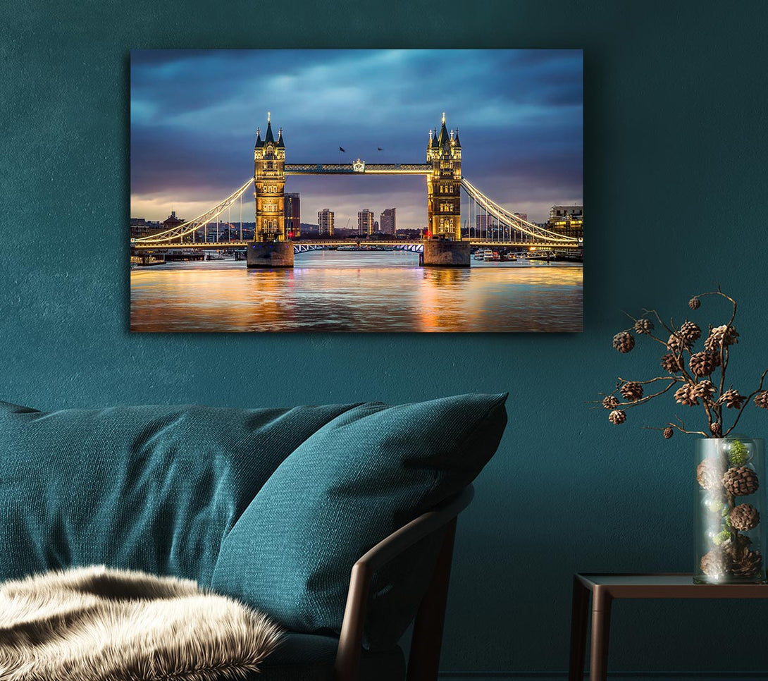  A Canvas Print of Tower Bridge Night Glow Canvas Print