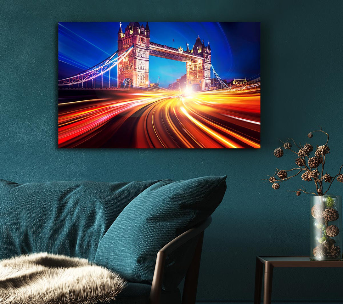  A Canvas Print of Tower Bridge Speed Of Light 2 Canvas Wall Art