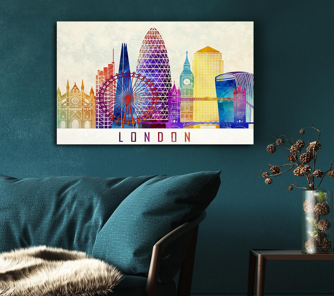  A Canvas Print of Rainbow City 2 Canvas Art
