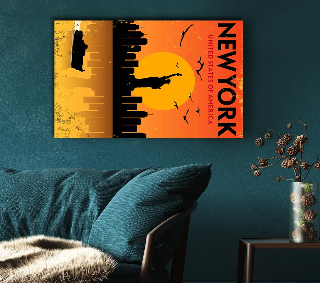  A Canvas Print of Statue of Liberty Poster Canvas Wall Art