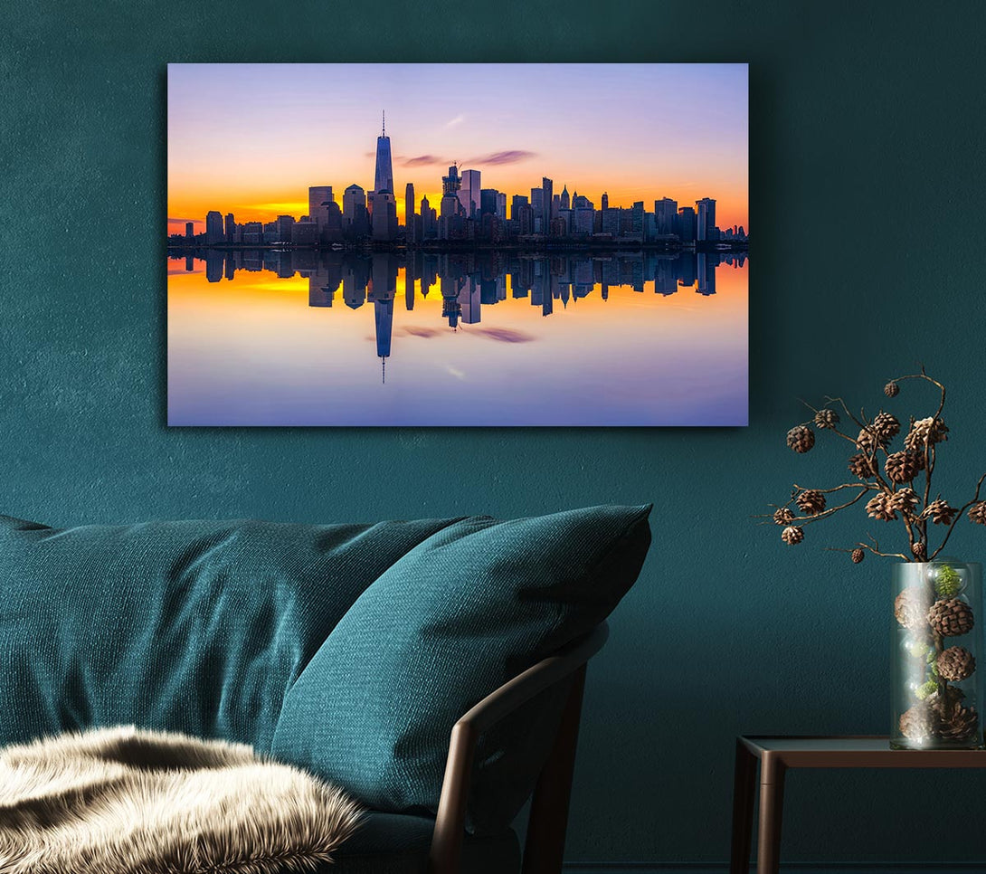  A Canvas Print of Perfect Sunset Reflections Canvas Art