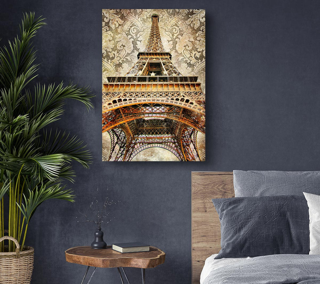  A Canvas Print of Eiffel Tower Retro 3 Canvas Print