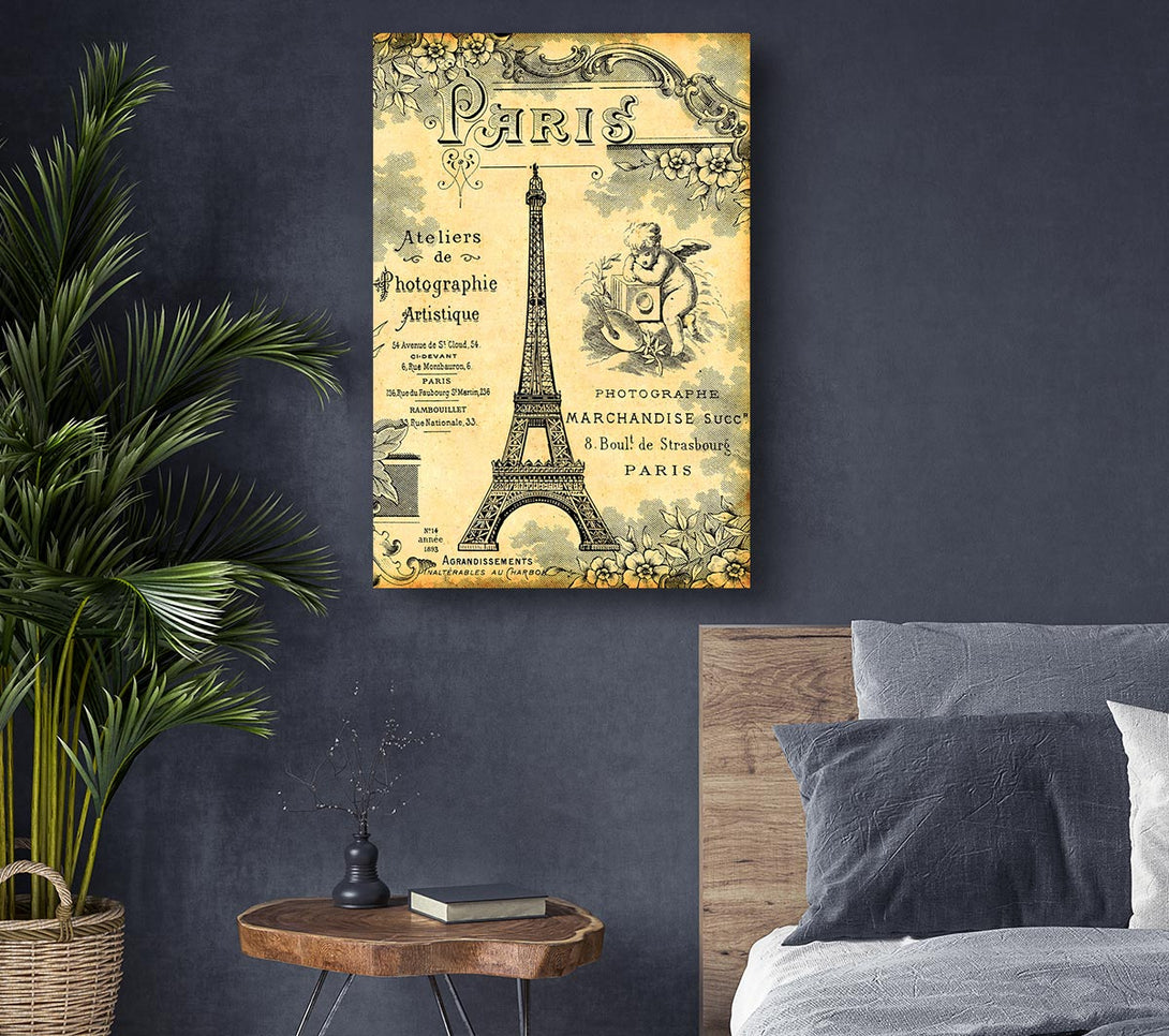  A Canvas Print of Eiffel Tower Retro 6 Canvas Art
