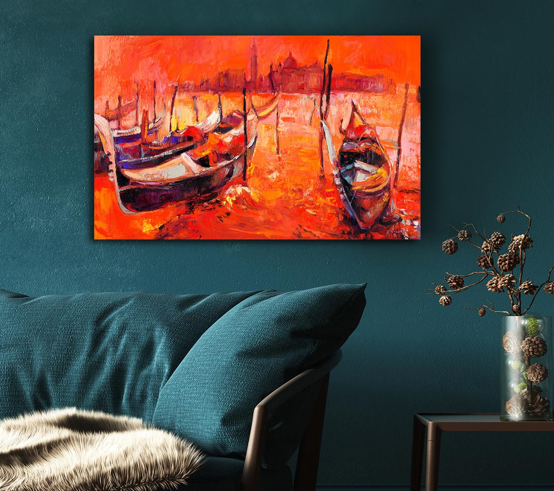  A Canvas Print of Gondola Line Up 2 Canvas Print