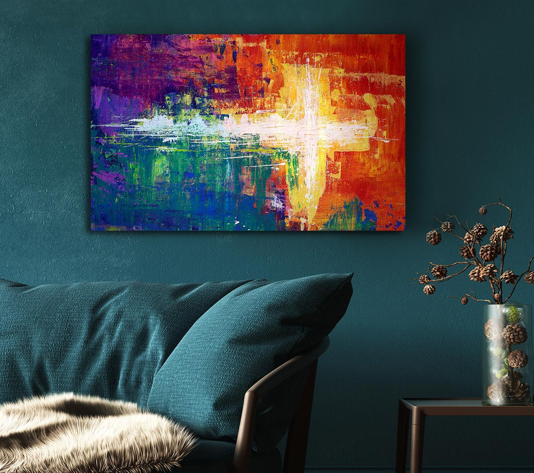  A Canvas Print of Rainbow Cross Canvas Art