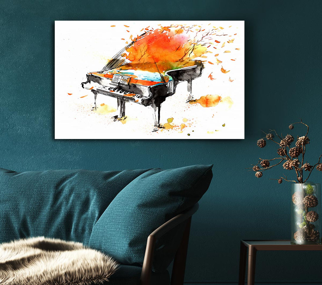  A Canvas Print of Autumn Piano Canvas Wall Art