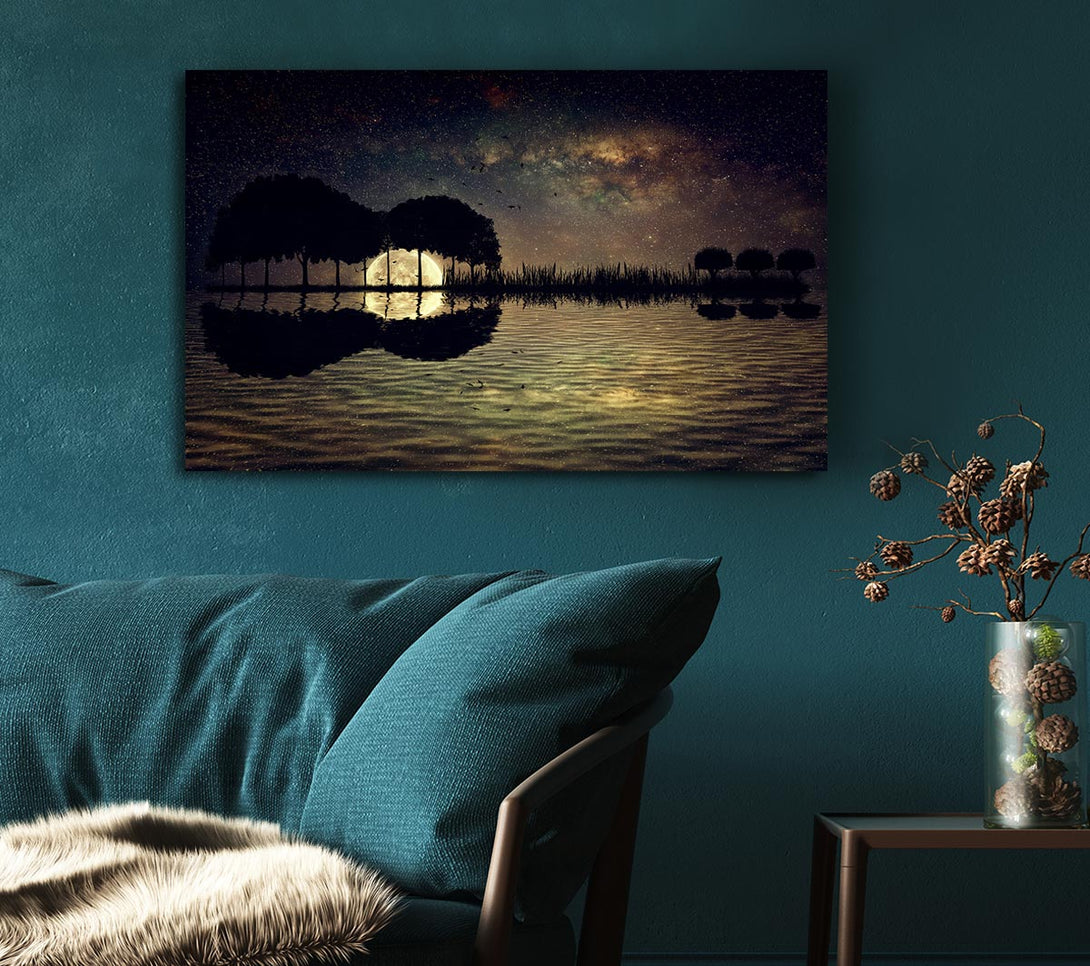  A Canvas Print of Guitar Tree Moonlight Canvas Art