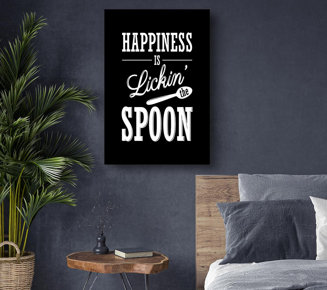  A Canvas Print of Happiness Is Lickin The Spoon Canvas Wall Art