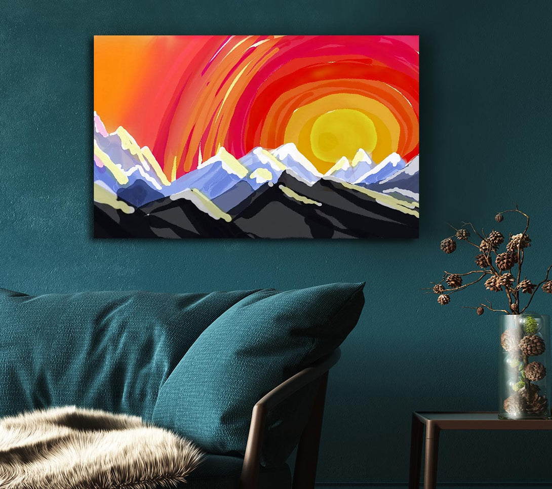  A Canvas Print of Mountain Peak Sun Canvas Art