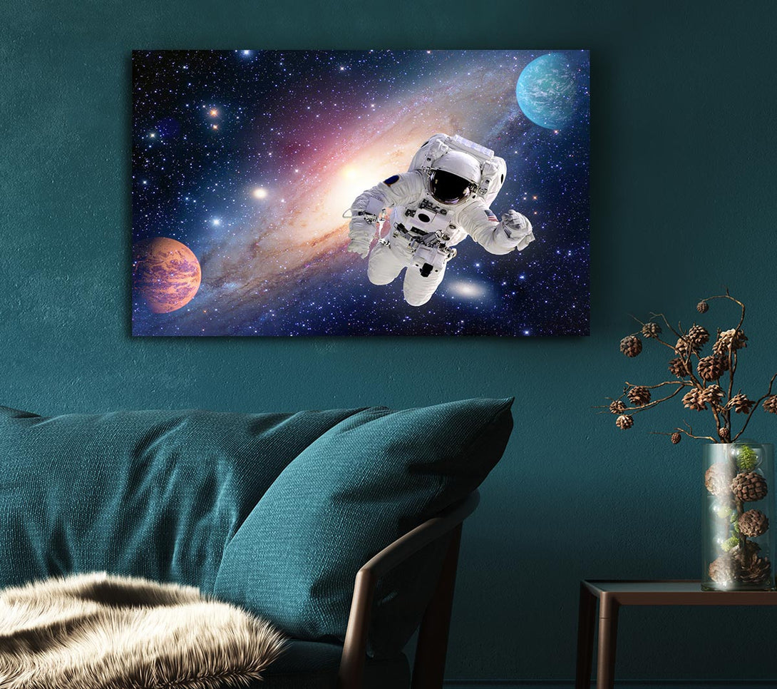  A Canvas Print of Spaceman In The Galaxy Canvas Wall Art