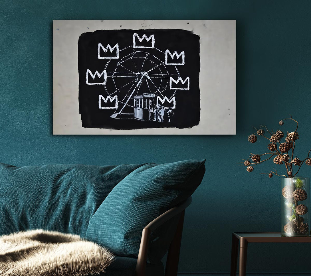  A Canvas Print of Banksy Crown Wheel Canvas Print