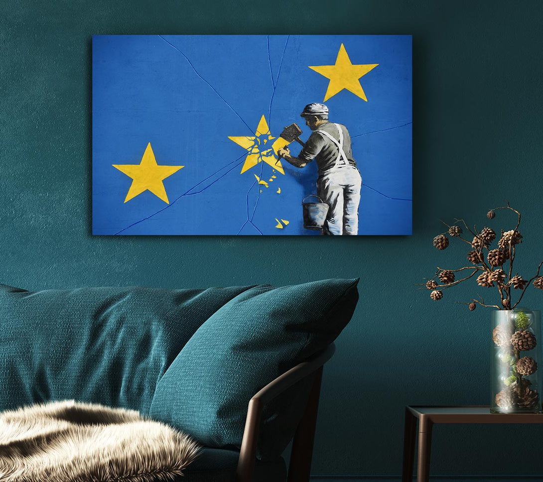  A Canvas Print of Banksy Euro Star Canvas Print