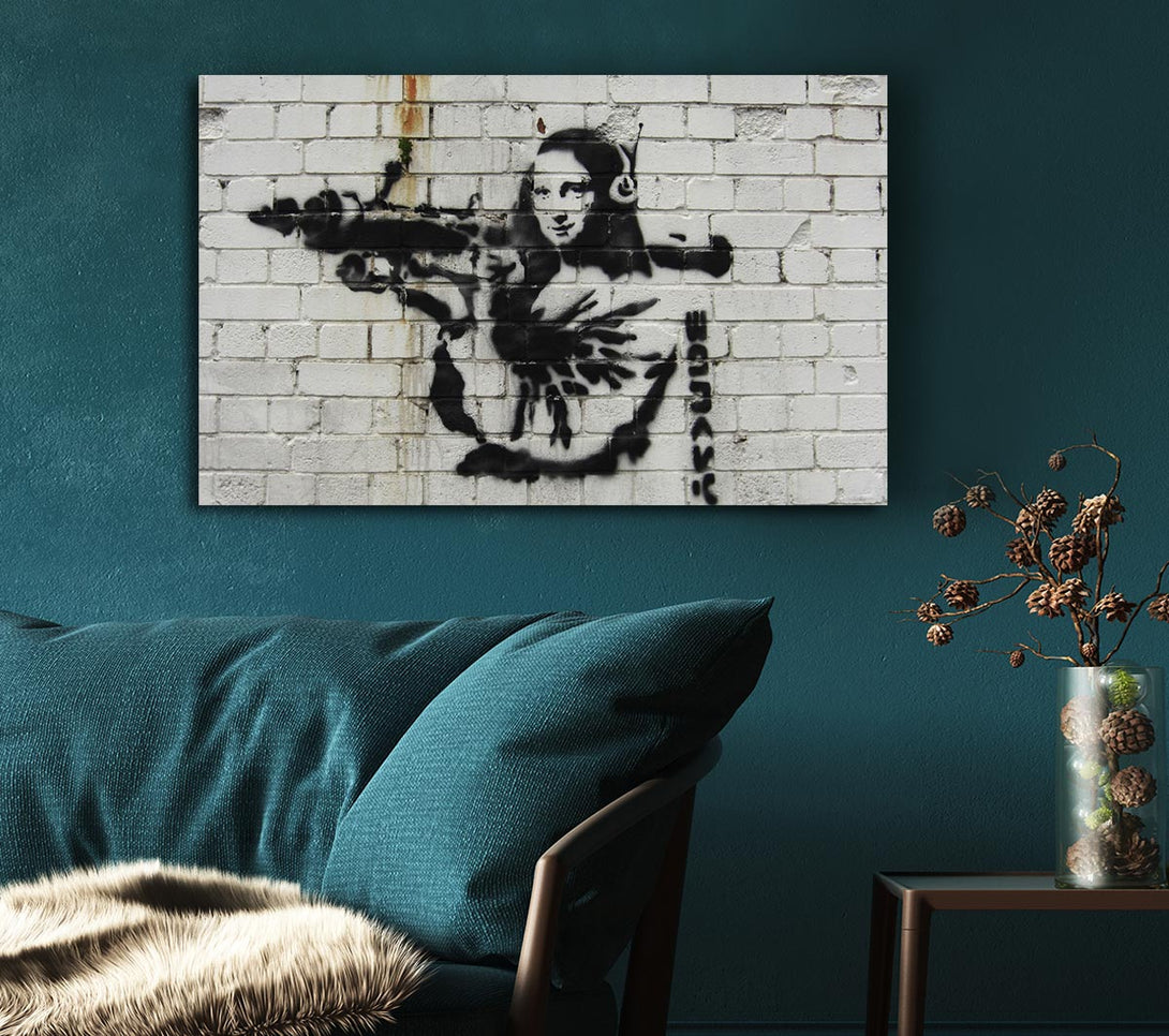  A Canvas Print of Banksy Bottle Of Champagne Canvas Art