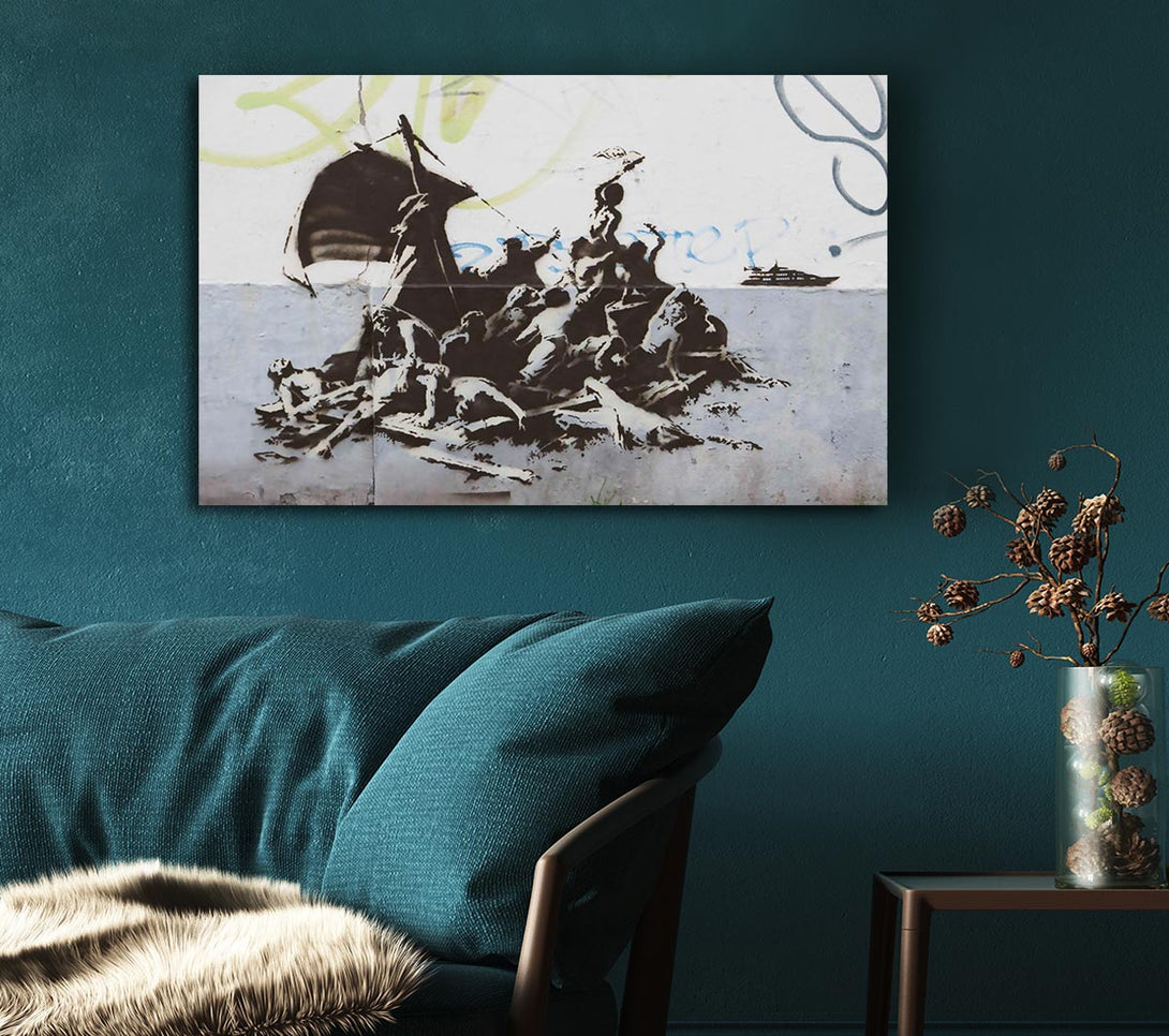  A Canvas Print of Banksy Steve Jobs Apple Canvas Print