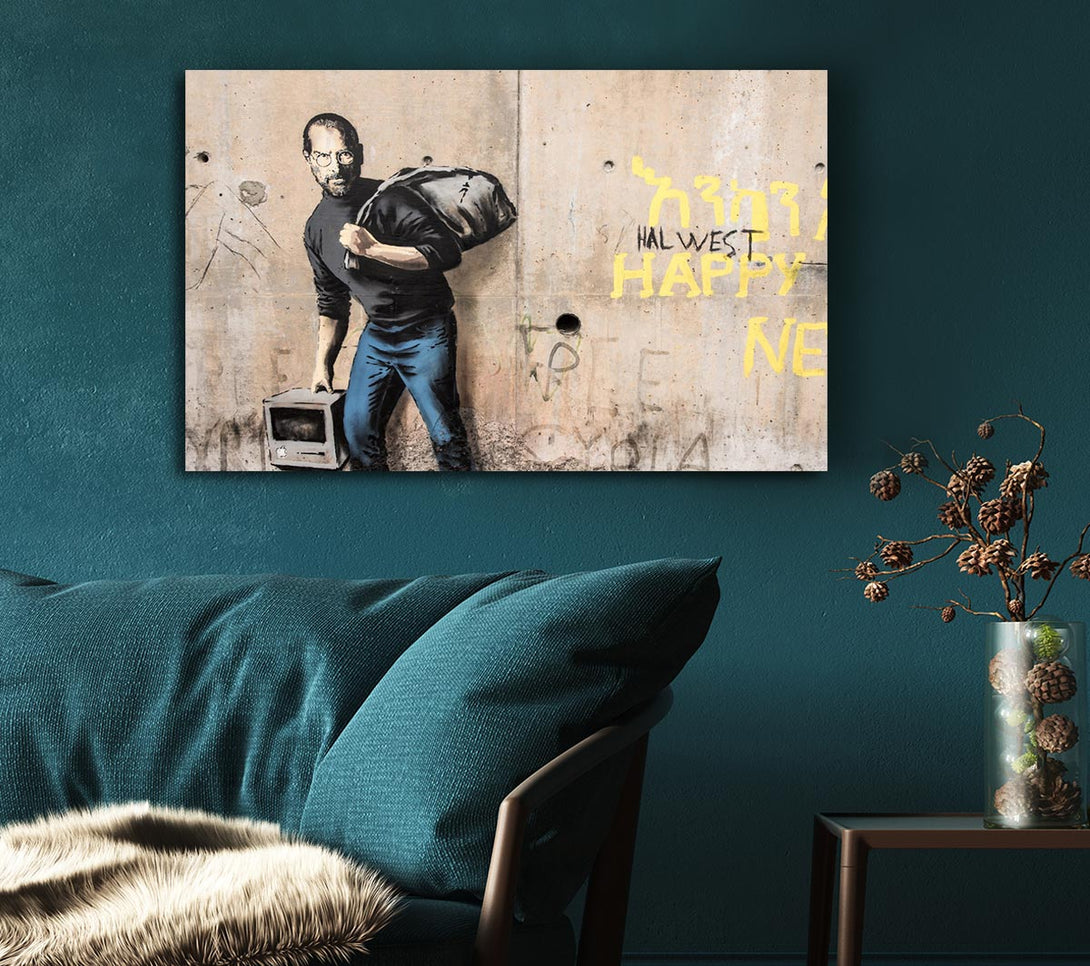  A Canvas Print of Banksy Steve Jobs Imac Canvas Wall Art