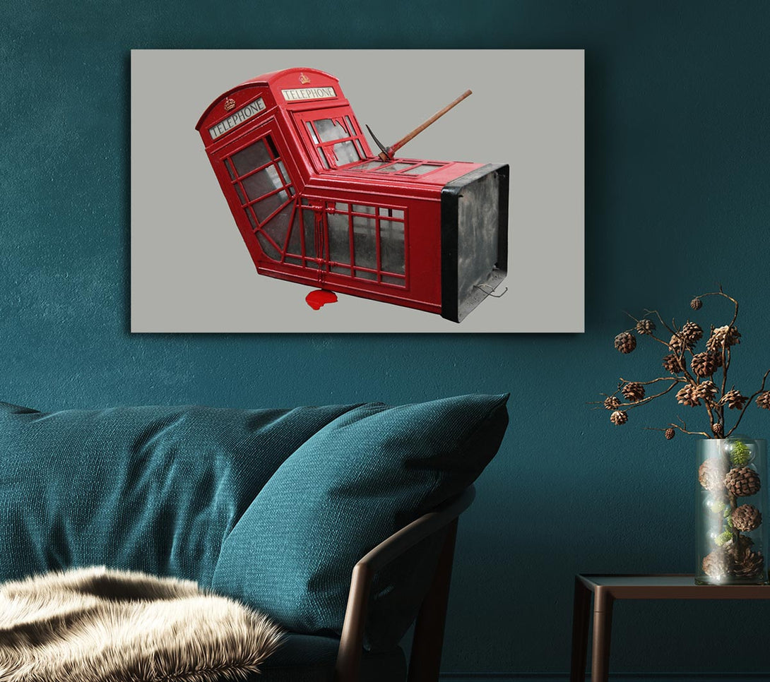  A Canvas Print of Banksy Telephone Box Dismaland Canvas Print