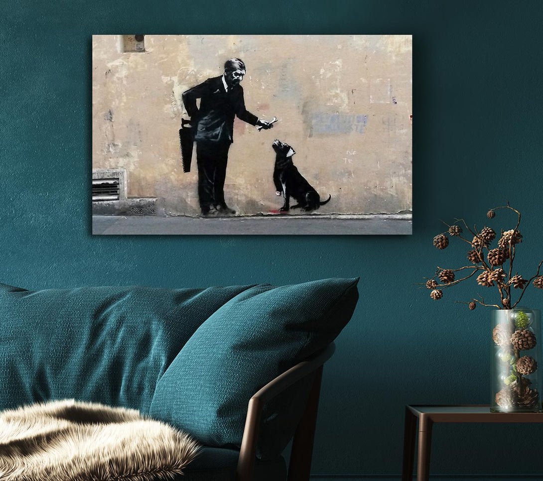  A Canvas Print of Banksy The Hand That Feeds Canvas Print