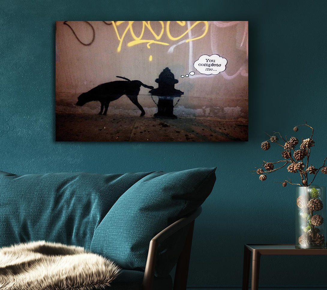  A Canvas Print of Banksy You Complete Me Canvas Wall Art