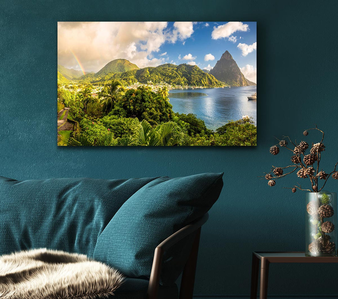  A Canvas Print of Jungle paradise rainbow Canvas Print