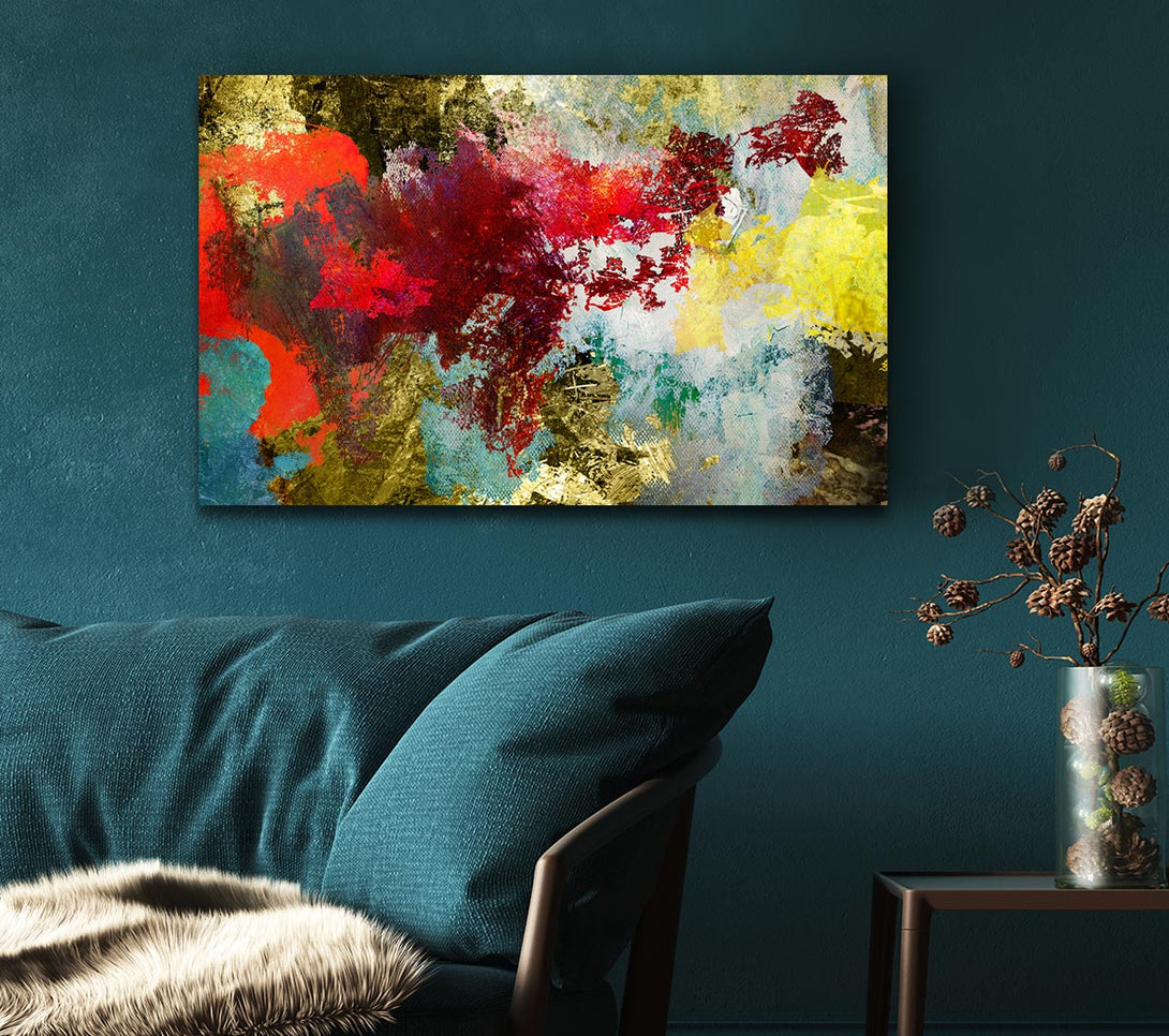  A Canvas Print of Abstract World grunge map Canvas Wall Art