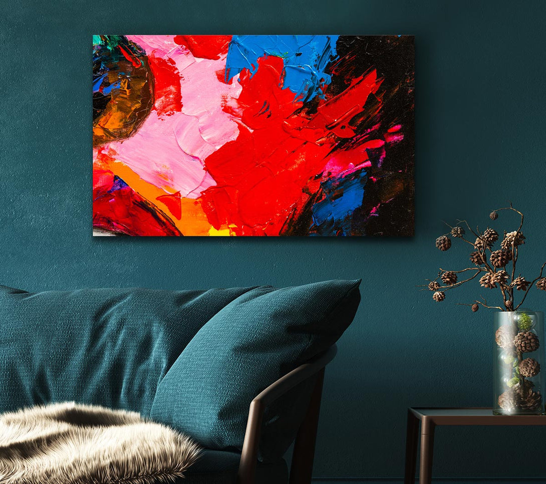  A Canvas Print of splashes of acrylic paint Canvas Print