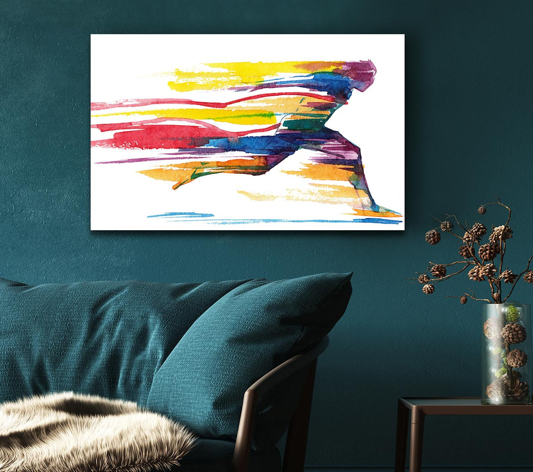  A Canvas Print of Running Water Colour Canvas Art