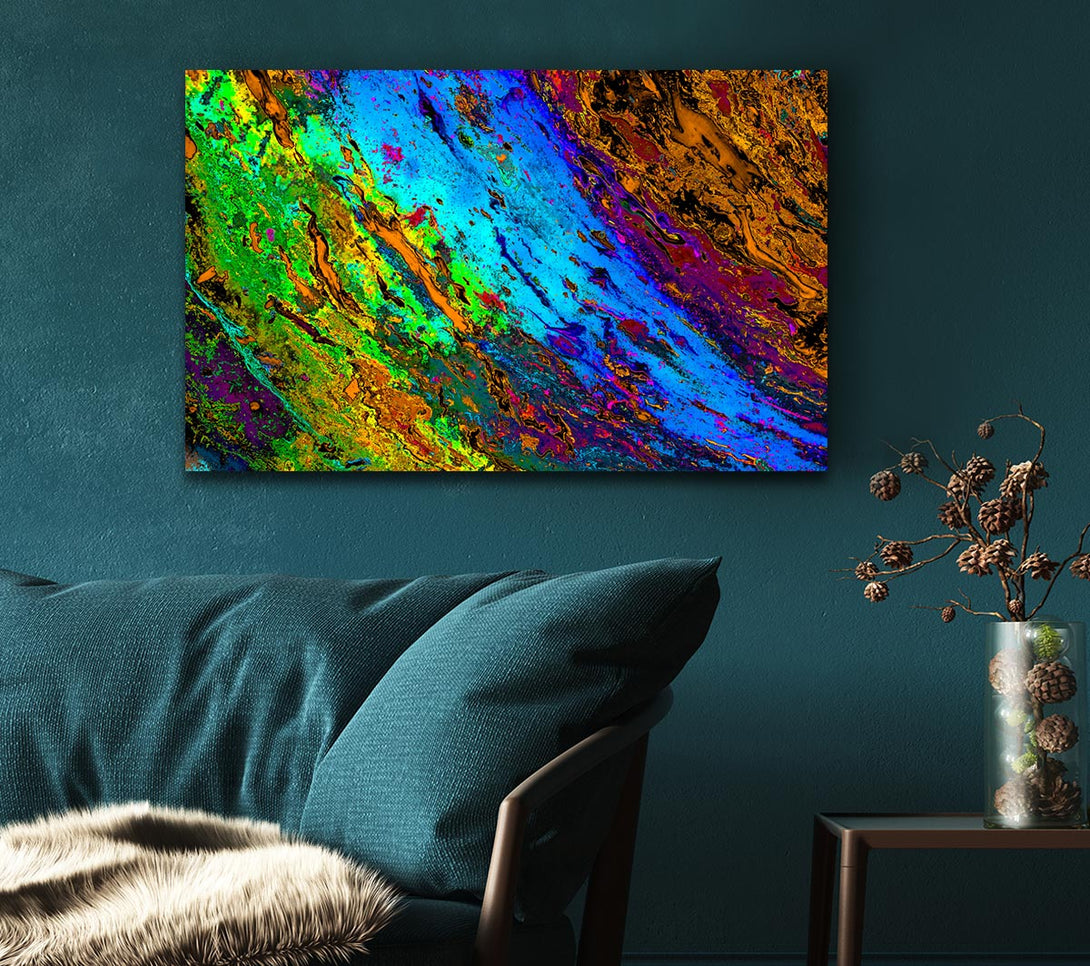  A Canvas Print of Neon Colours of distortion Canvas Print