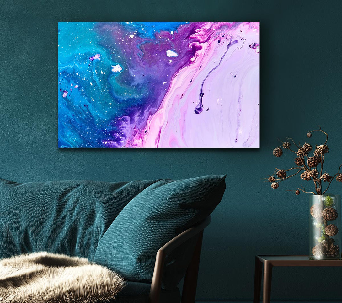  A Canvas Print of Colours mixing together Canvas Art