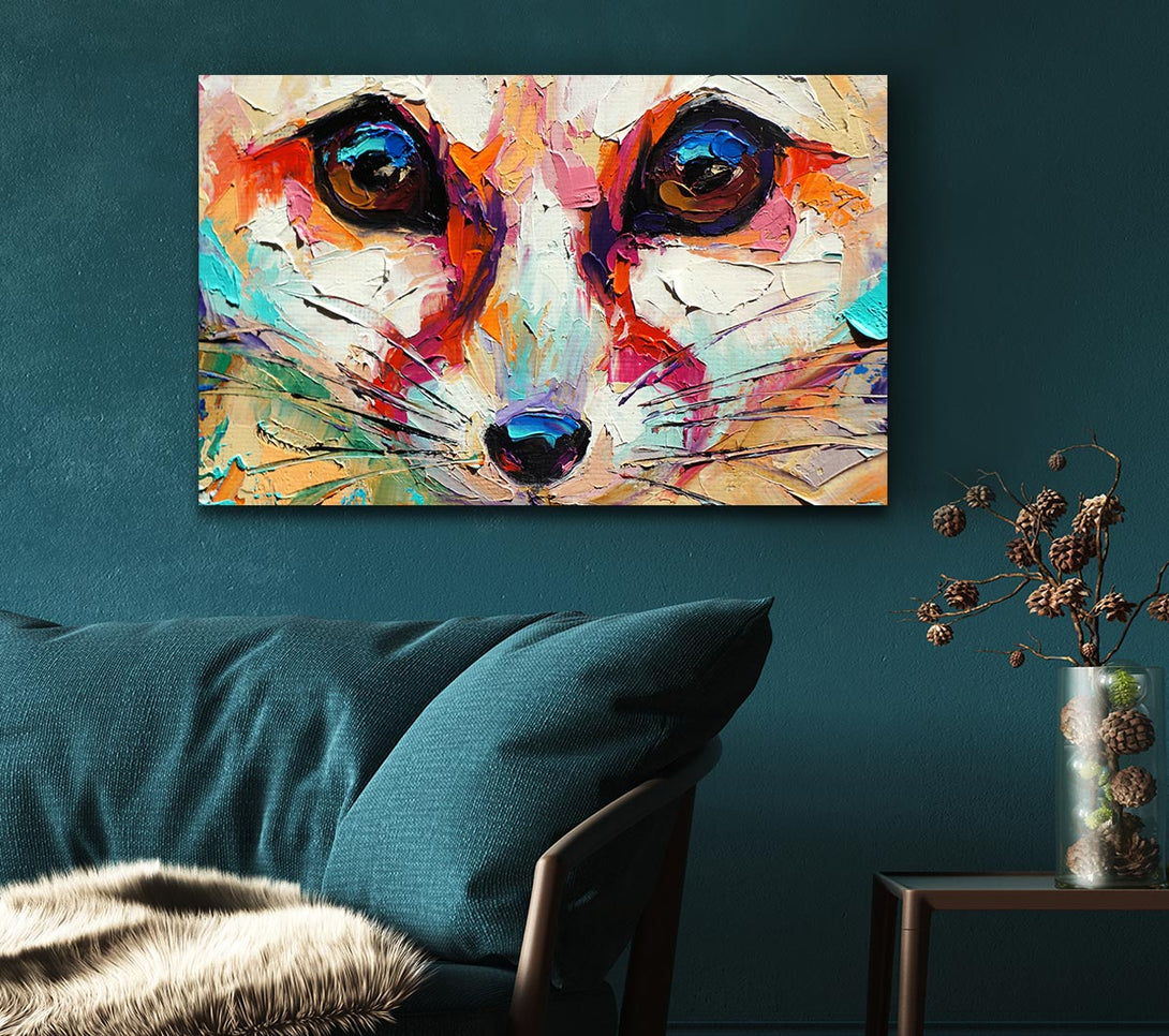  A Canvas Print of Close Up Fox Painting Canvas Art