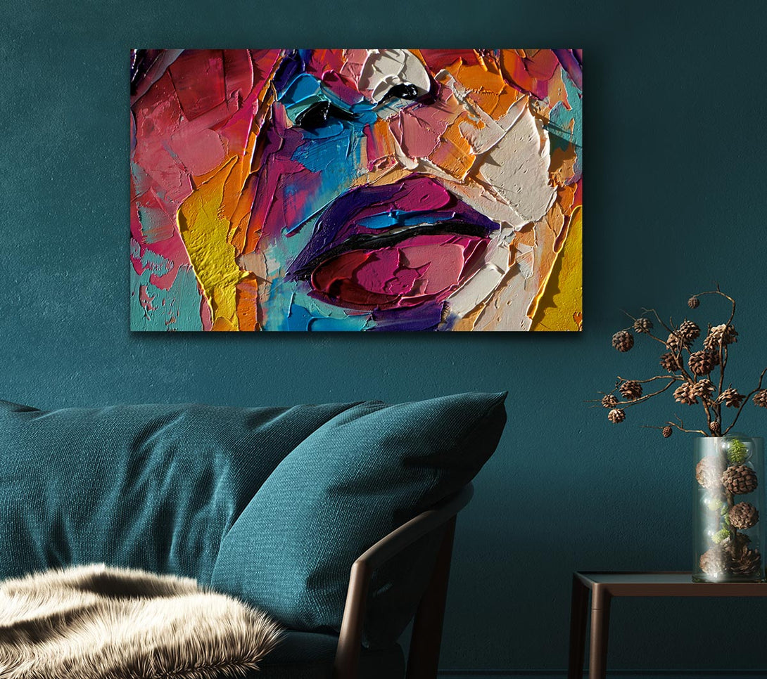  A Canvas Print of Textures of paint and colour Canvas Art