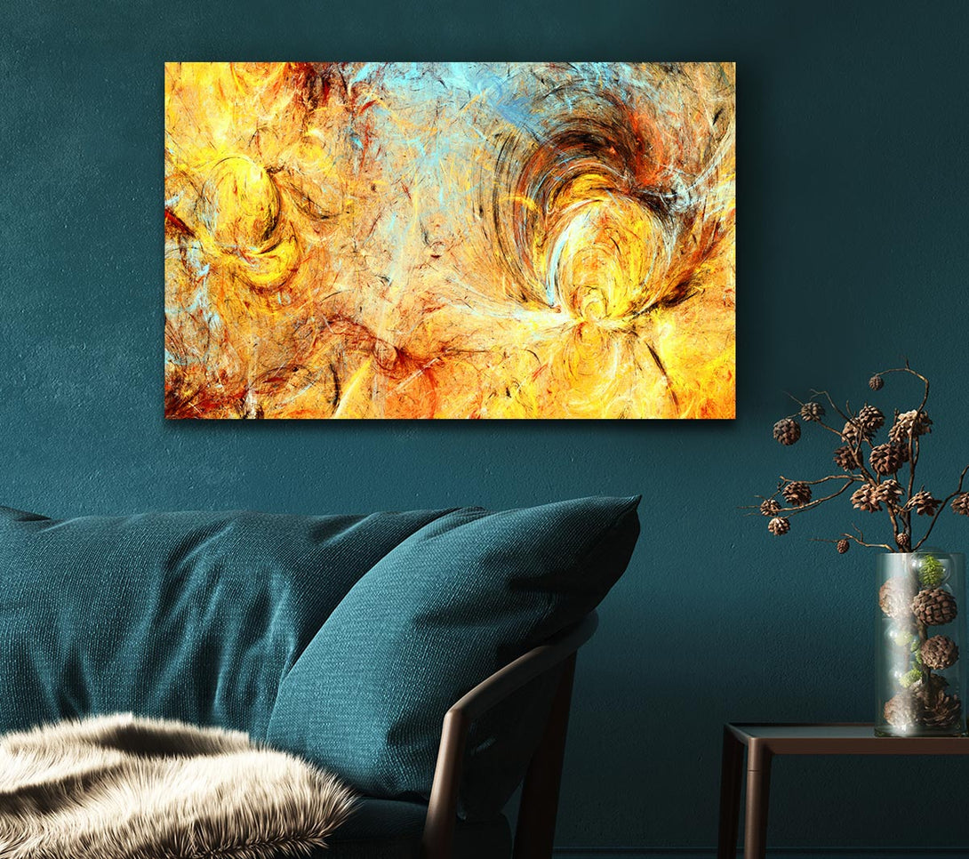  A Canvas Print of Firey swirls and ice Canvas Art