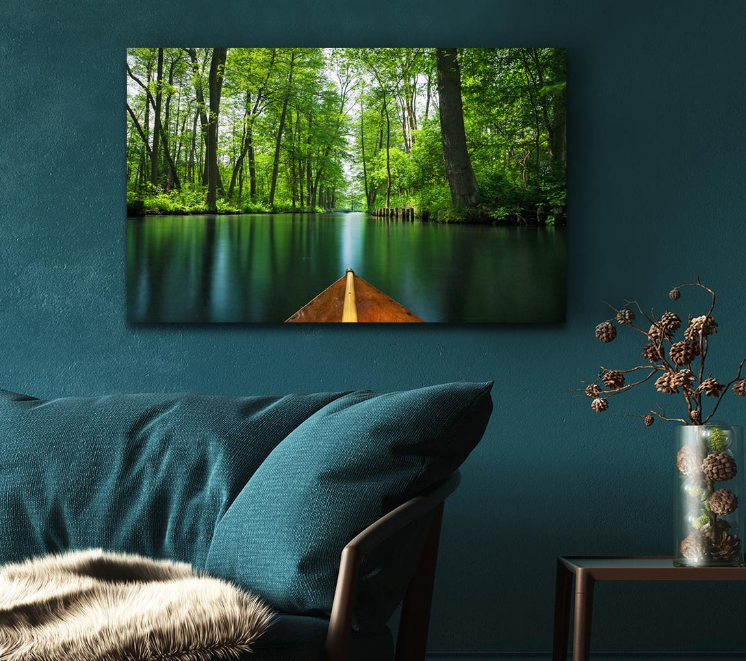 Picture of Sitting on a row boat journey Canvas Print Wall Art