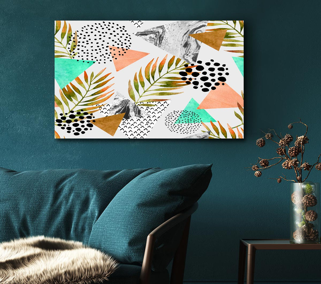  A Canvas Print of Mix Mid Century Plants And Patterns Canvas Print