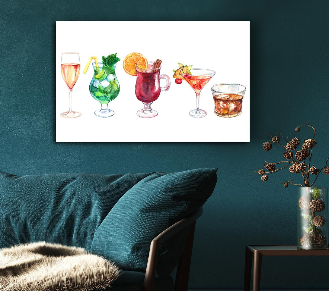  A Canvas Print of Cocktails Of Summer Canvas Wall Art