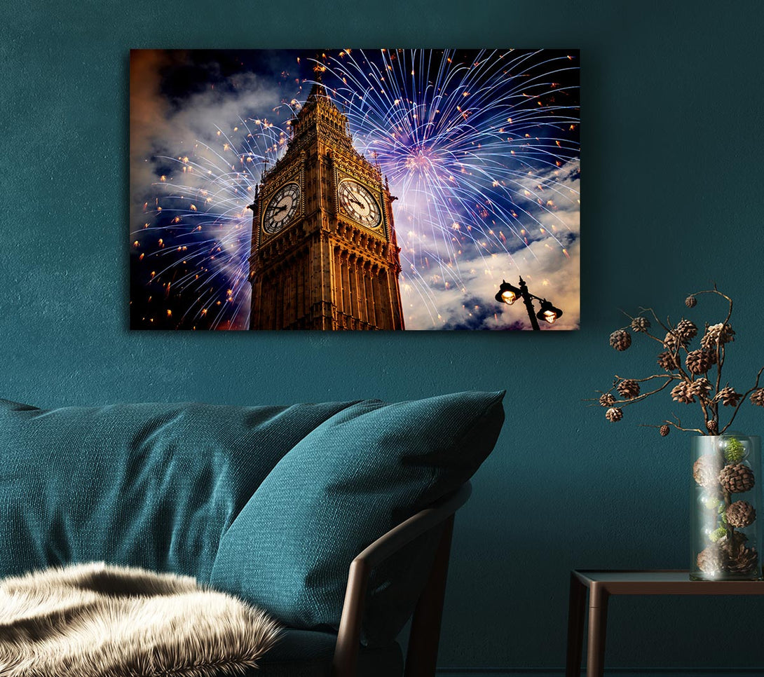  A Canvas Print of Big Ben On New Years Canvas Print