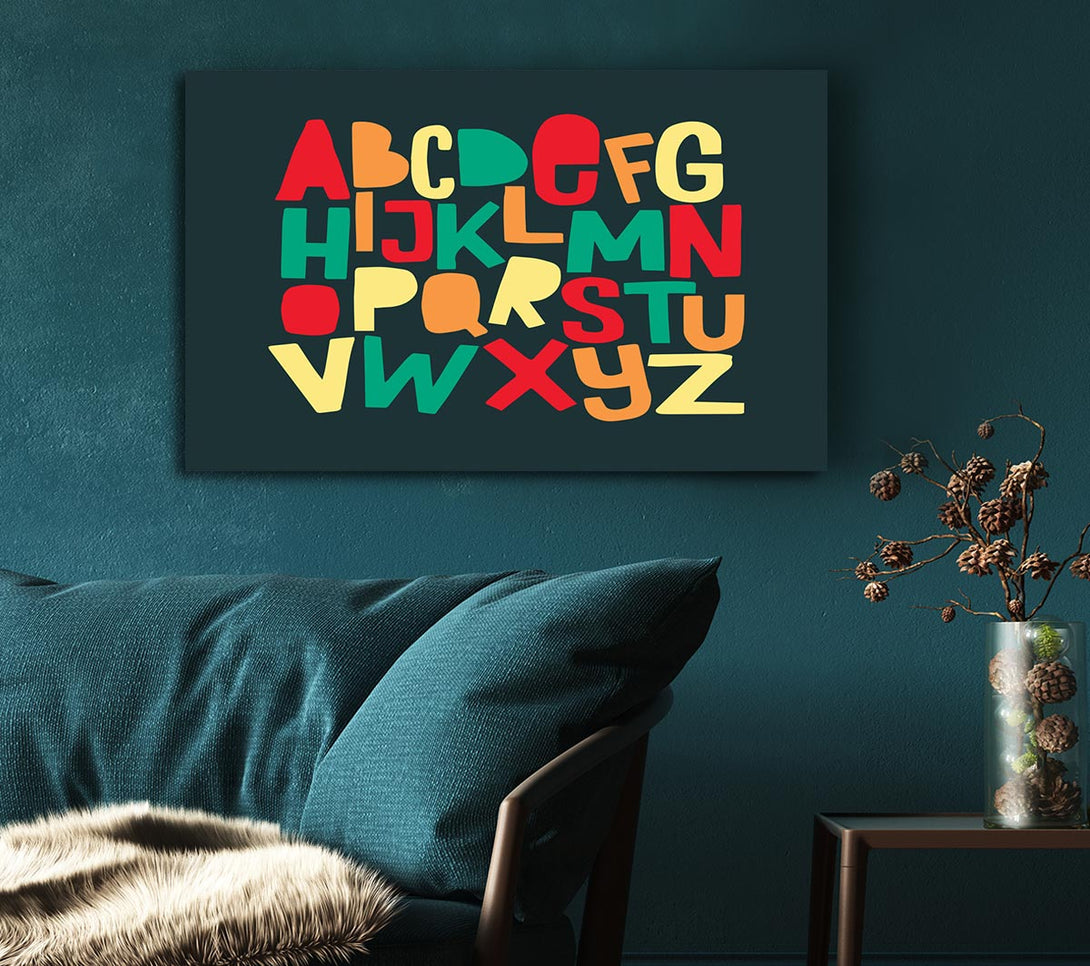  A Canvas Print of The Alphabet Modern Canvas Wall Art