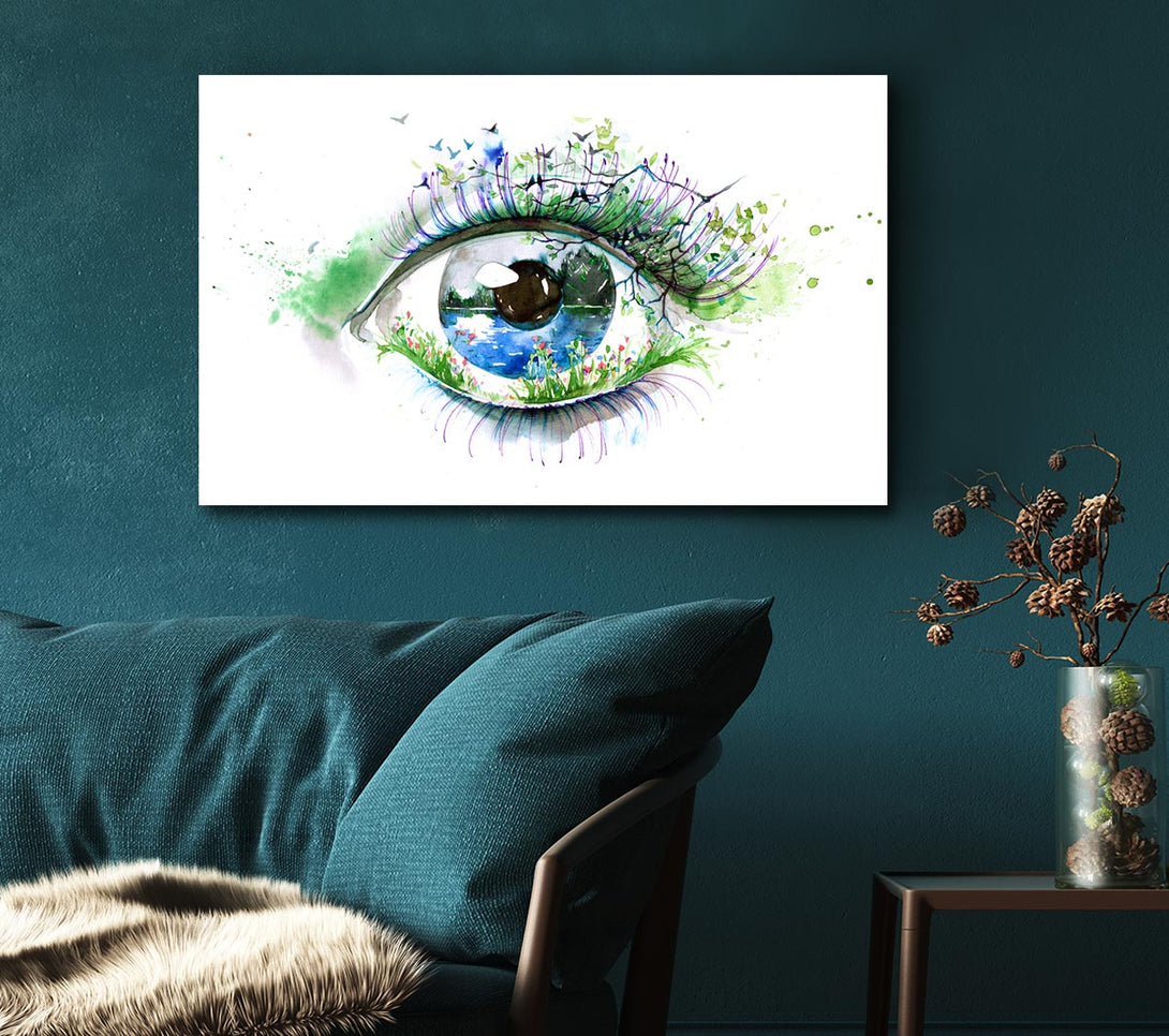  A Canvas Print of Watercolour Nature Eye Canvas Art